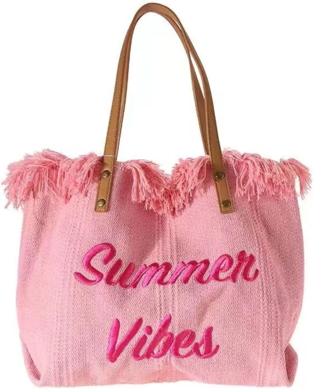 A vibrant pink stylish tote bag.
