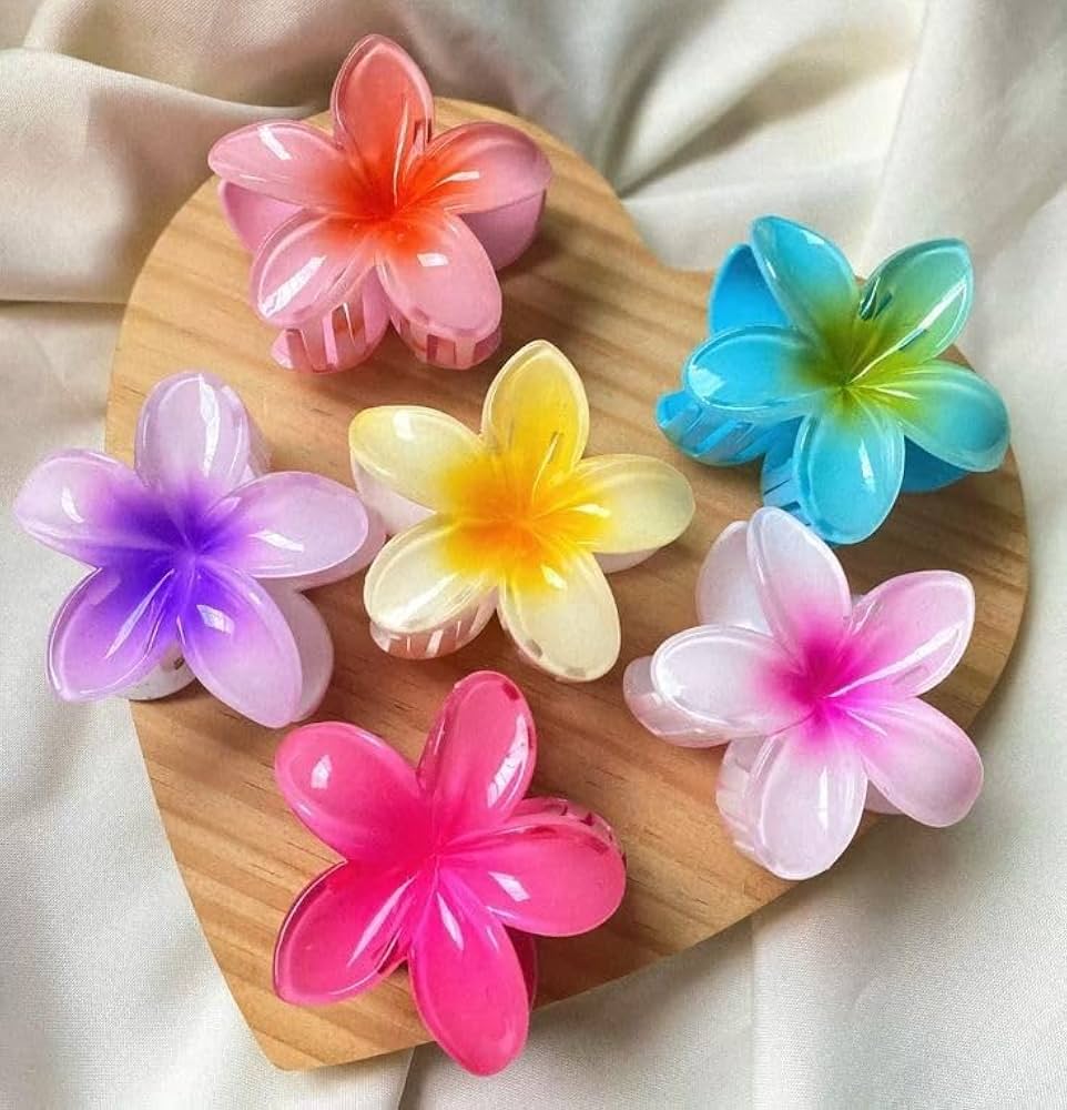 A variety of solid colored claw clips.
